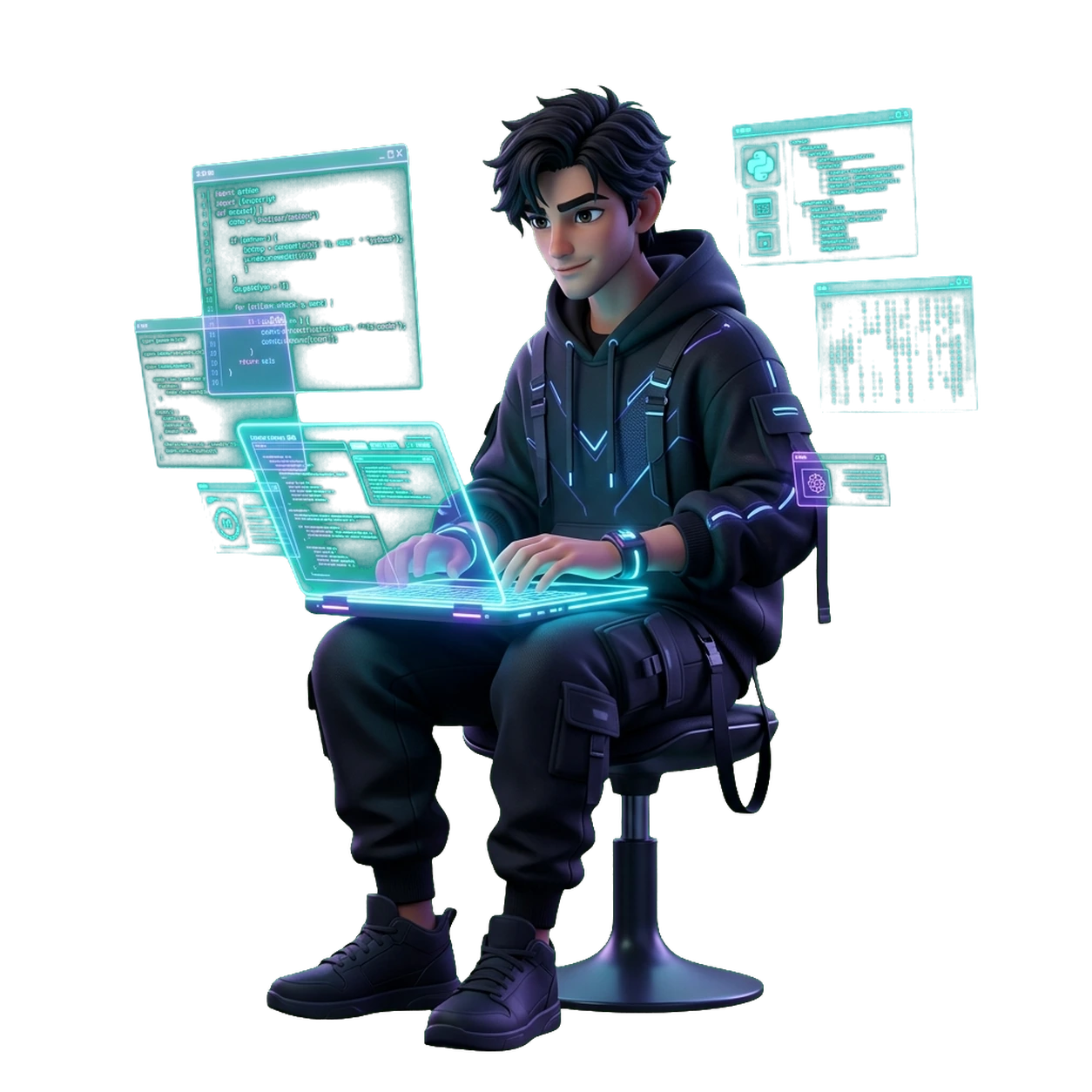 Developer coding (Cyber Dark)